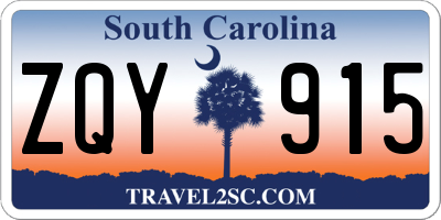 SC license plate ZQY915