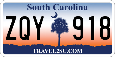 SC license plate ZQY918