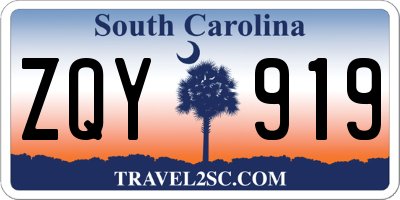 SC license plate ZQY919