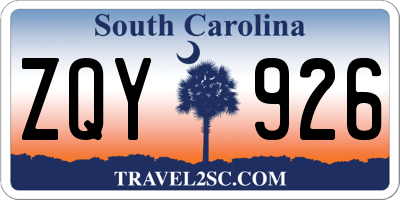 SC license plate ZQY926