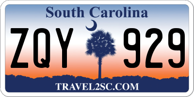 SC license plate ZQY929