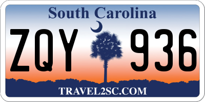 SC license plate ZQY936