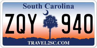SC license plate ZQY940