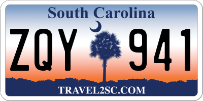 SC license plate ZQY941
