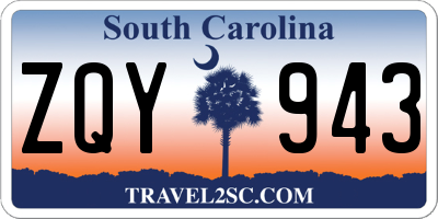 SC license plate ZQY943