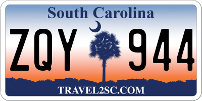 SC license plate ZQY944