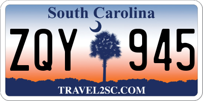 SC license plate ZQY945