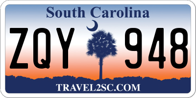 SC license plate ZQY948
