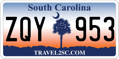 SC license plate ZQY953