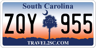 SC license plate ZQY955