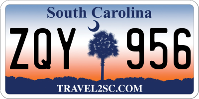 SC license plate ZQY956