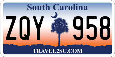 SC license plate ZQY958
