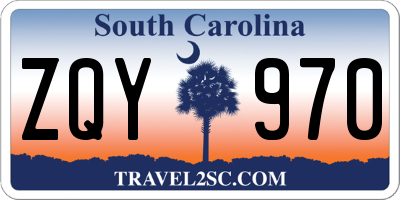 SC license plate ZQY970