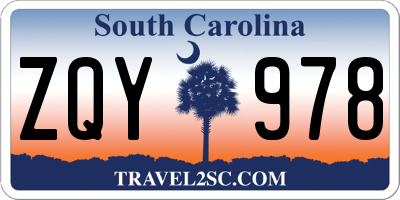 SC license plate ZQY978