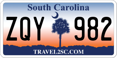 SC license plate ZQY982