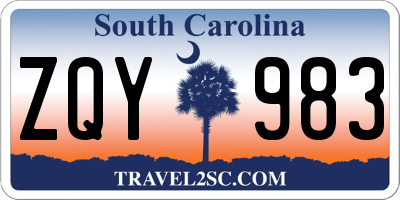 SC license plate ZQY983