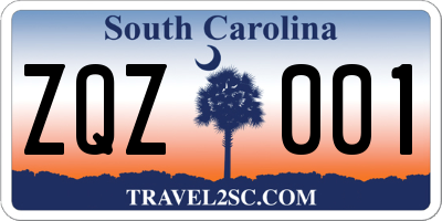 SC license plate ZQZ001