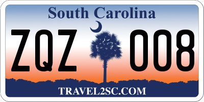 SC license plate ZQZ008