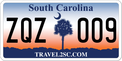 SC license plate ZQZ009