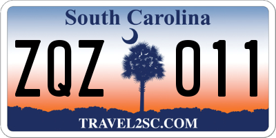 SC license plate ZQZ011