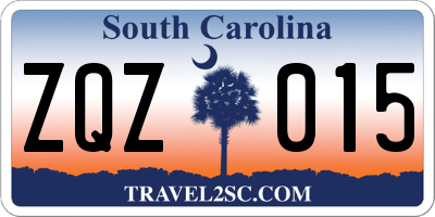 SC license plate ZQZ015