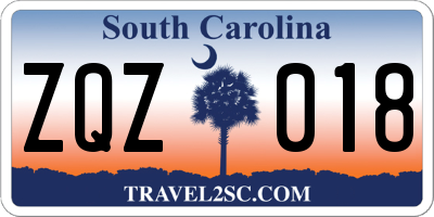 SC license plate ZQZ018