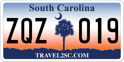 SC license plate ZQZ019