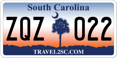 SC license plate ZQZ022