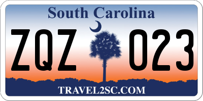SC license plate ZQZ023
