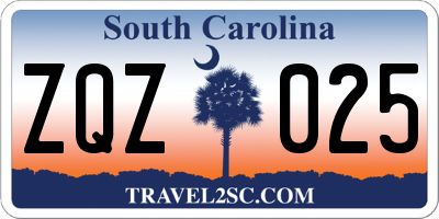 SC license plate ZQZ025