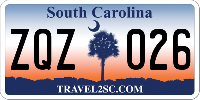 SC license plate ZQZ026
