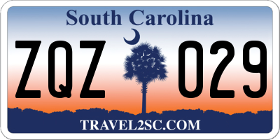 SC license plate ZQZ029