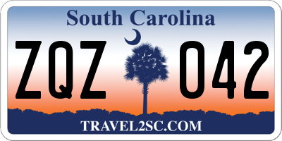 SC license plate ZQZ042