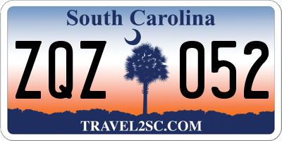 SC license plate ZQZ052