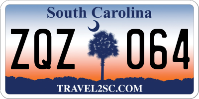 SC license plate ZQZ064