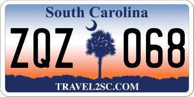 SC license plate ZQZ068