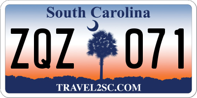 SC license plate ZQZ071