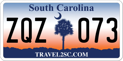 SC license plate ZQZ073