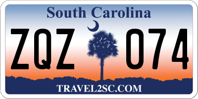SC license plate ZQZ074
