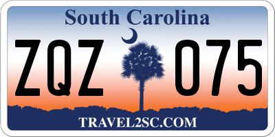 SC license plate ZQZ075