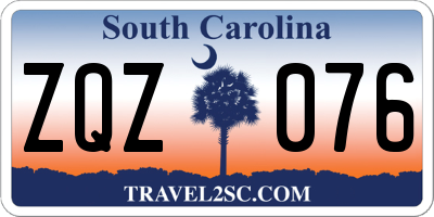 SC license plate ZQZ076