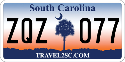 SC license plate ZQZ077