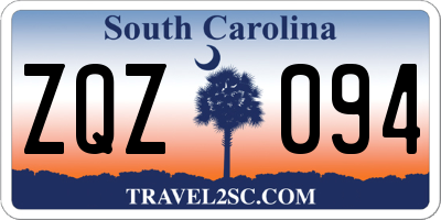 SC license plate ZQZ094