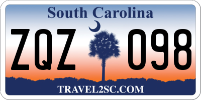 SC license plate ZQZ098