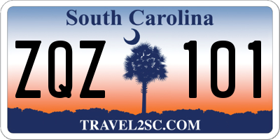 SC license plate ZQZ101