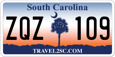 SC license plate ZQZ109