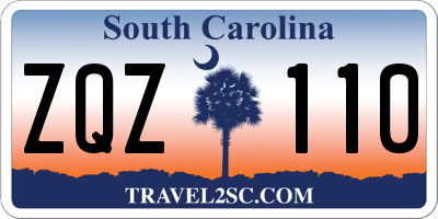 SC license plate ZQZ110