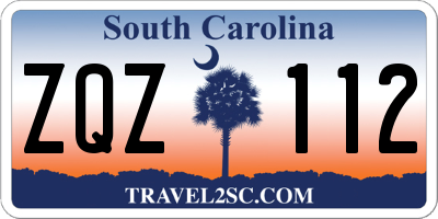 SC license plate ZQZ112