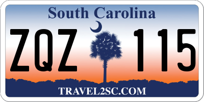 SC license plate ZQZ115