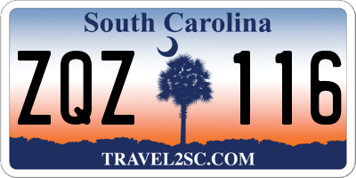SC license plate ZQZ116